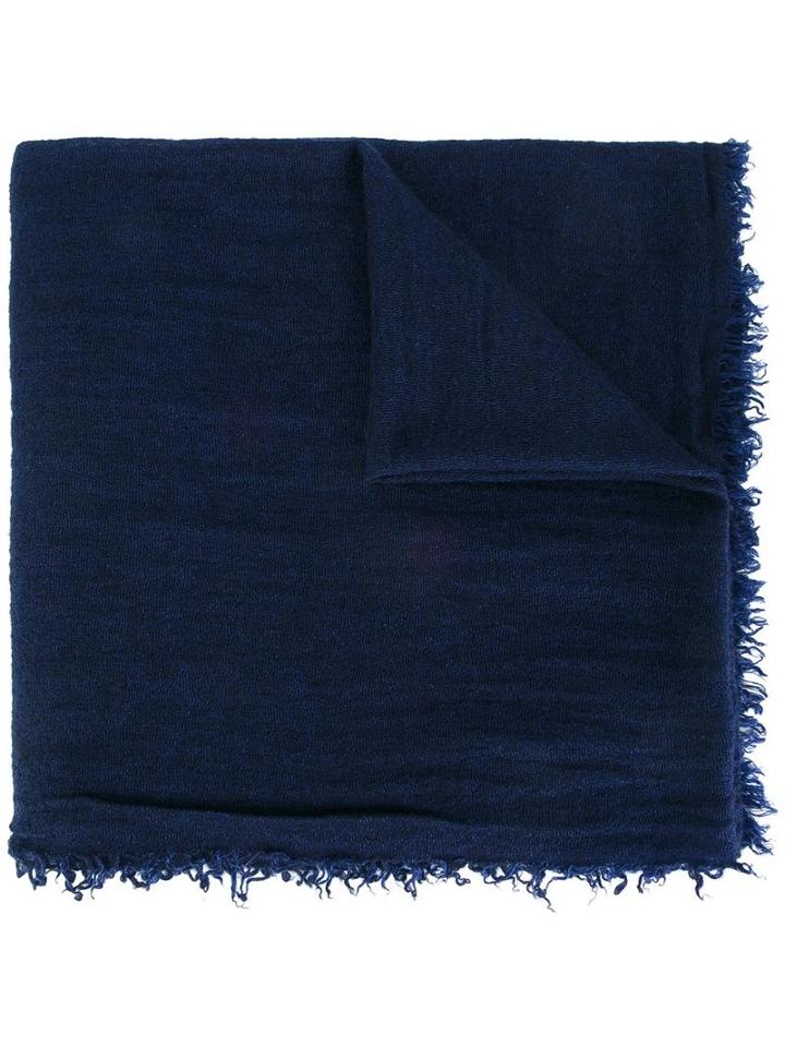 Faliero Sarti Frayed Scarf, Men's, Blue, Silk/cashmere/virgin Wool