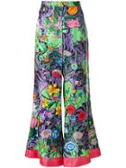 Gucci Printed Flared Trousers - Pink & Purple