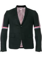 Thom Browne Striped Elastic Seam Wool Sport Coat - Black