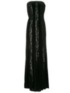 Tadashi Shoji Sequin Embellished Strapless Gown - Black