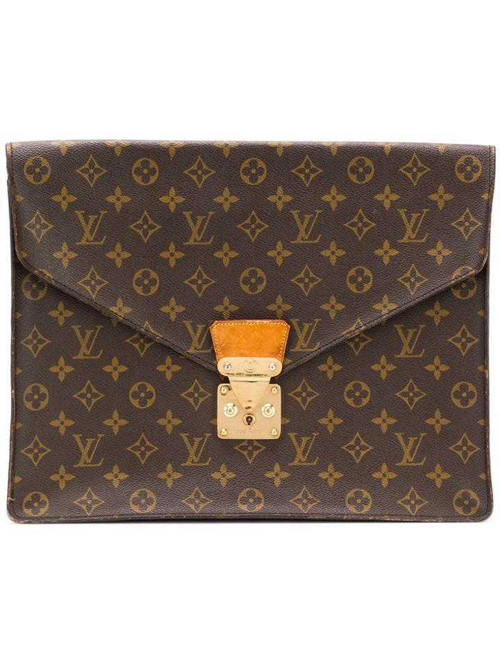 Louis Vuitton Vintage Flat Monogram Document Briefcase - Brown