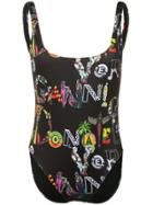 Versus Mixed Print Swimsuit - Black