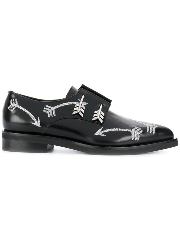 Coliac Bow And Arrow Detail Loafers - Black