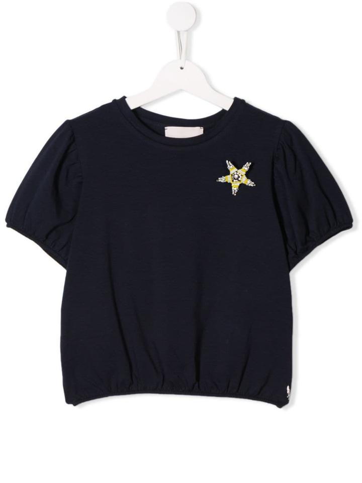 Mariuccia Milano Kids Teen Embellished Star Top - Blue