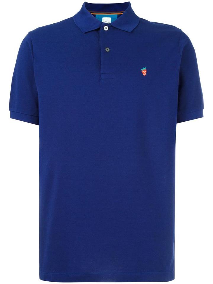 Paul Smith Strawberry Skull Polo Shirt, Men's, Size: Xl, Blue, Cotton