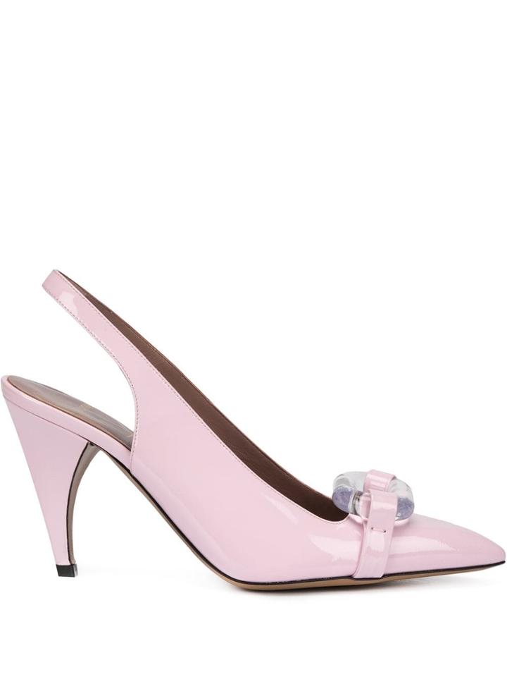 Rayne Lucite Sling Back Pumps - Pink