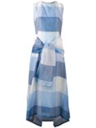 Sportmax Checked Tie Detail Dress, Women's, Size: 36, Blue, Silk/cotton/linen/flax
