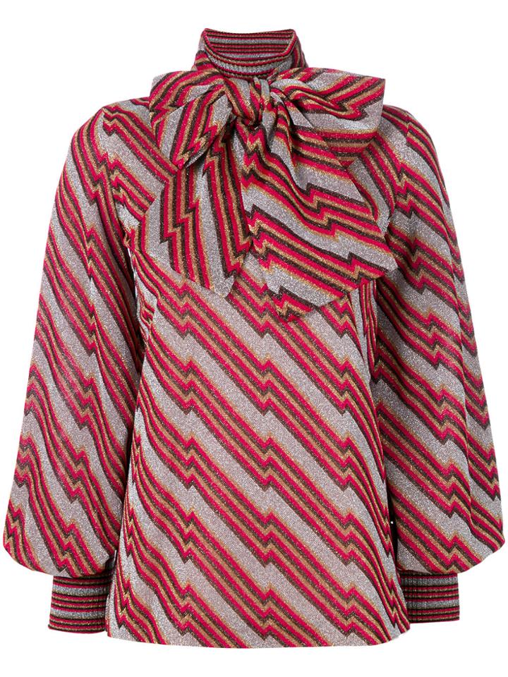 Gucci Metallic Diagonal Jacquard Turtleneck Top - Multicolour