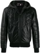 Plein Sport Zipped Leather Jacket - Black