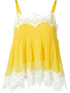 Chloé Lace Detail Top, Women's, Size: 36, Yellow/orange, Silk/polyamide/acetate/cotton
