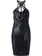 Krizia Vintage Criss-cross Stretch Dress - Black