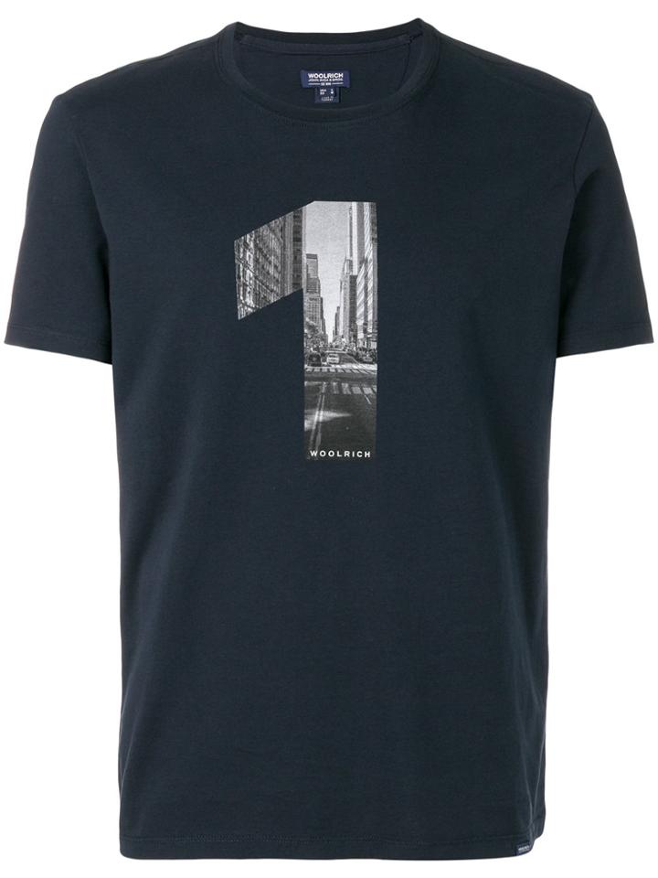 Woolrich Slim Fit Chest Print T-shirt - Blue