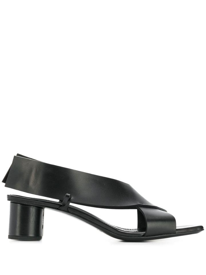 Jil Sander Crossover Strap Sandals - Black