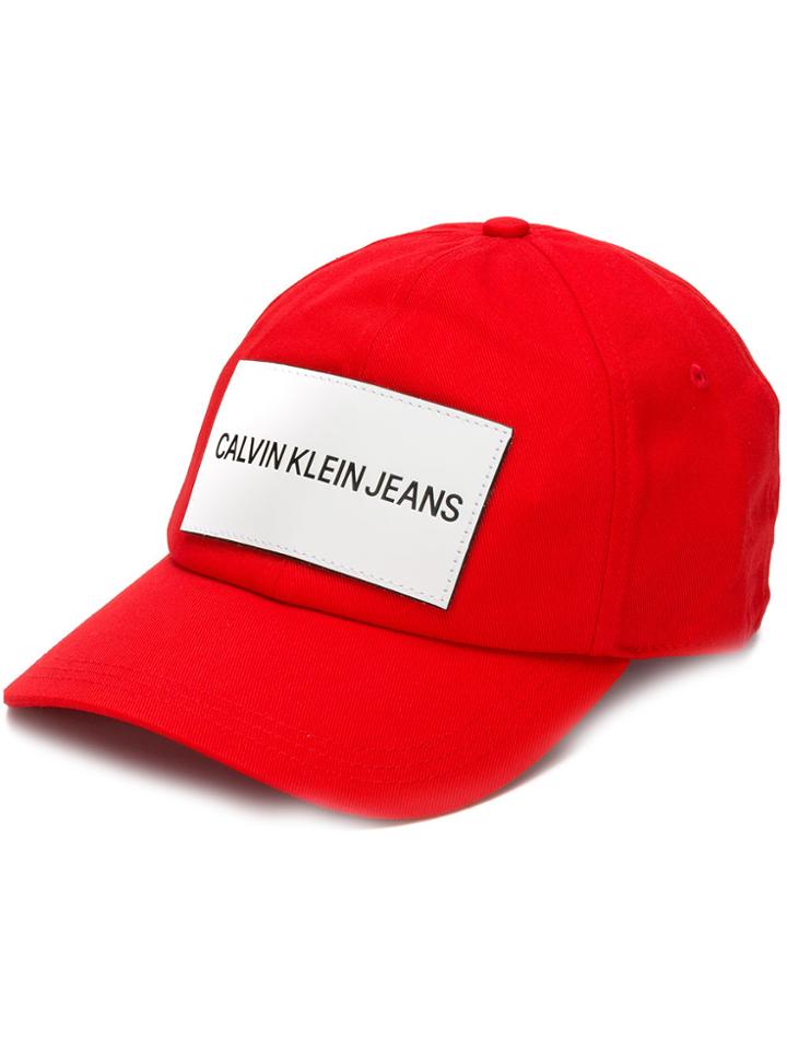 Calvin Klein Jeans Logo Patch Cap - Red