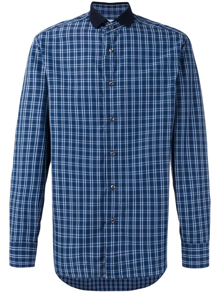 Brioni - Checked Shirt - Men - Cotton - M, Blue, Cotton