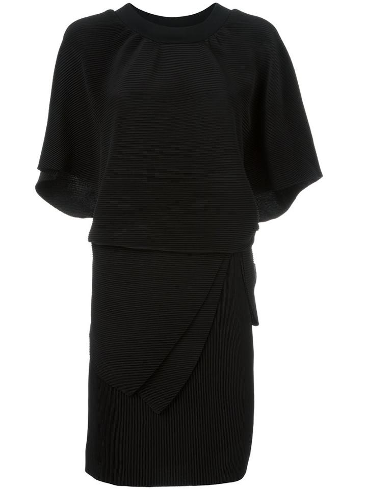 Off-white Pleated Layer Detail Dress, Women's, Size: Xs, Black, Polyester