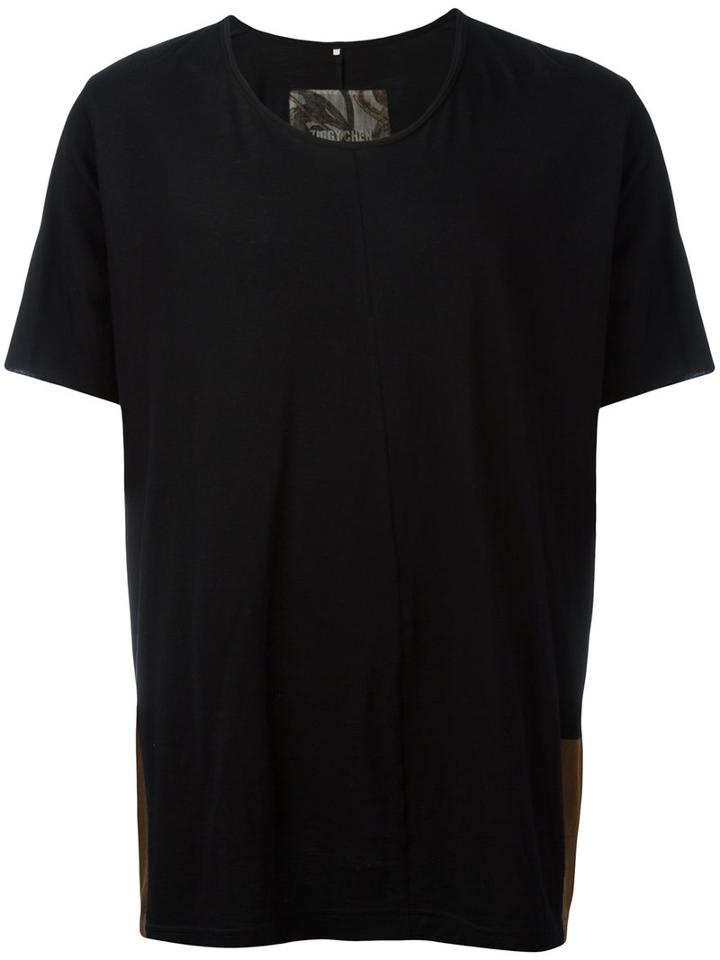 Colour Block T-shirt - Men - Cotton - Xl, Black, Cotton, Ziggy Chen