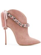 Casadei Chain Embellished Boots - Nude & Neutrals