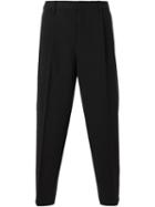 Kolor Tapered Cropped Trousers, Men's, Size: 4, Black, Wool/cupro