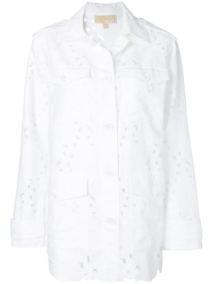 Michael Michael Kors Cut-out Military Jacket - White