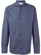 Eleventy Micro Check Shirt, Men's, Size: 41, Blue, Cotton