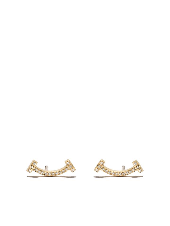 Tiffany & Co 18kt Yellow Gold Tiffany T Smile Diamond Earrings -