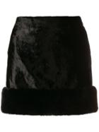 Saint Laurent Faux Fur Mini Skirt - Black