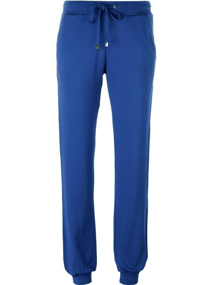 Versace Classic Track Trousers, Women's, Size: 40, Blue, Viscose/synthetic Enamel