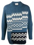 Corelate Asymmetric Knitted Jumper - Blue