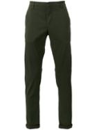 Dondup Cropped Chino Trousers, Men's, Size: 30, Green, Cotton/viscose/spandex/elastane