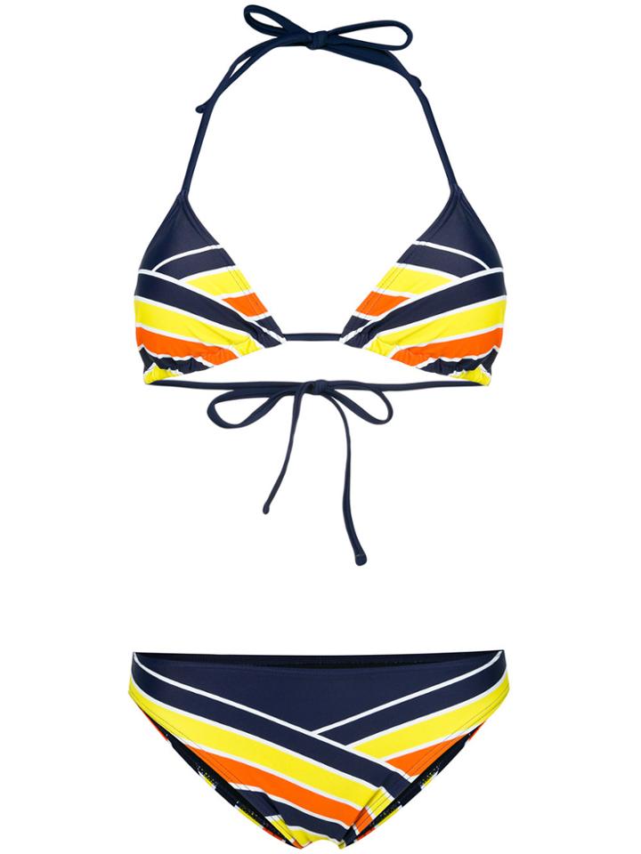 Perfect Moment Rainbow Striped Bikini - Multicolour