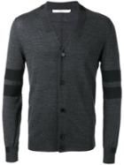 Givenchy Panel Stripe Cardigan, Men's, Size: Large, Black, Wool/polyester