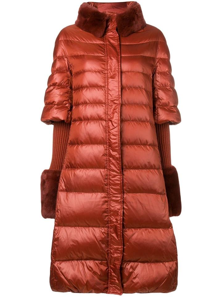 Twin-set Midi Puffer Jacket - Yellow & Orange