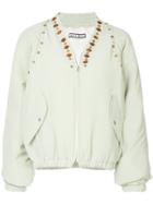 Hyein Seo Jewel Embellished Bomber Jacket - Green