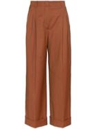 Fendi Micro-houndstooth Cropped Trousers - Brown
