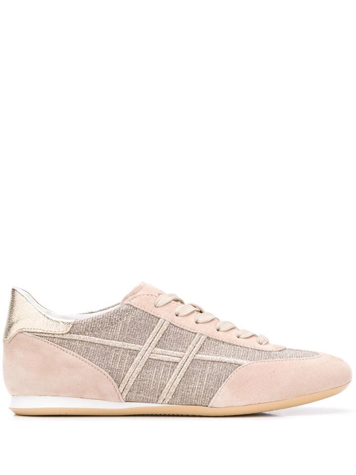 Hogan Metallic Low Top Sneakers - Neutrals