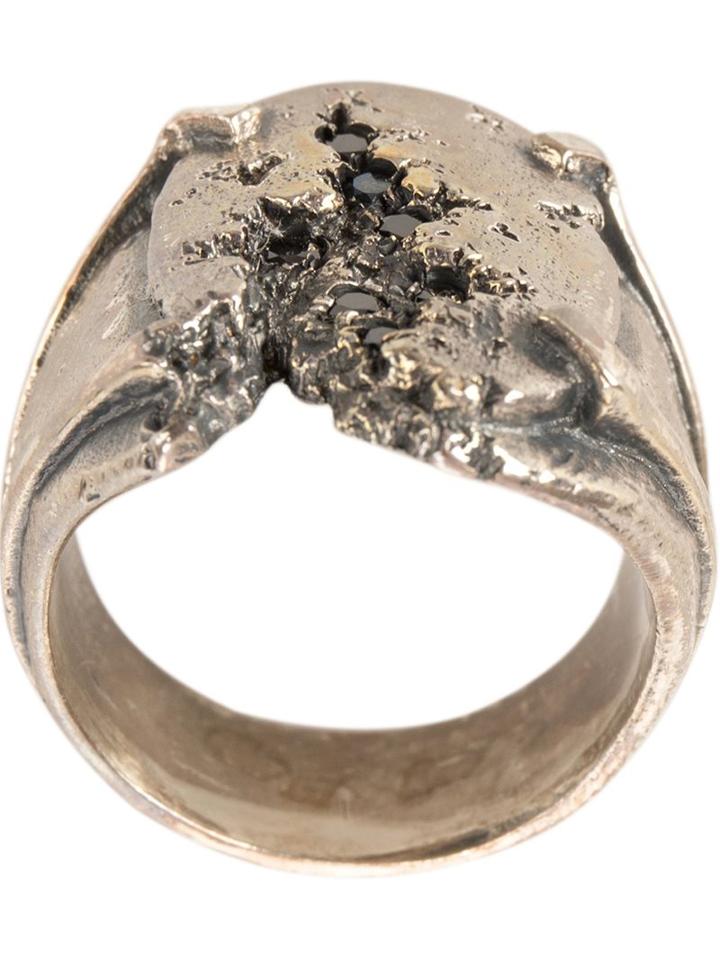 Tobias Wistisen Destroyed Ring, Adult Unisex, Size: 64, Metallic