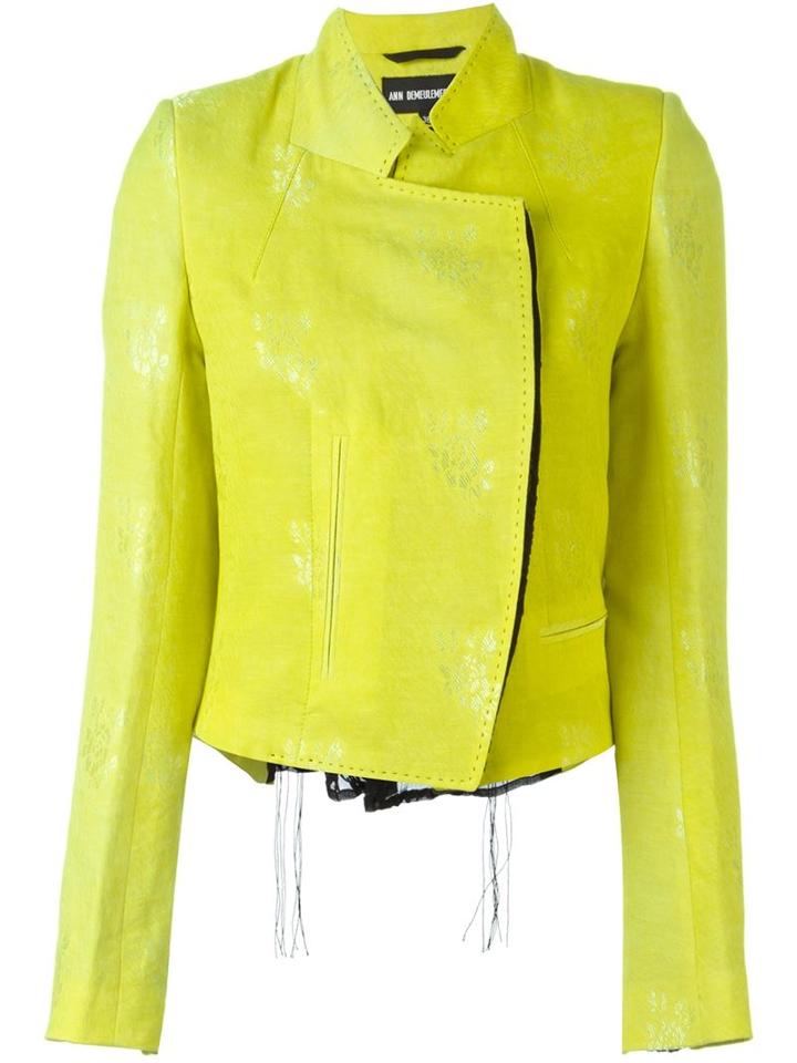 Ann Demeulemeester Floral Jacquard Jacket, Women's, Size: 36, Yellow/orange, Cotton/linen/flax/rayon