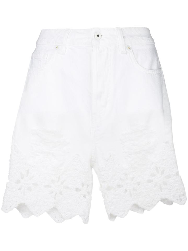 Jonathan Simkhai Macramé Denim Shorts - White