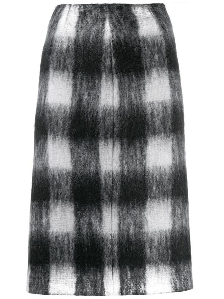 Maison Margiela Check Print Pencil Skirt - Black