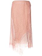 3.1 Phillip Lim Lace Embroidered Midi Skirt - Pink & Purple