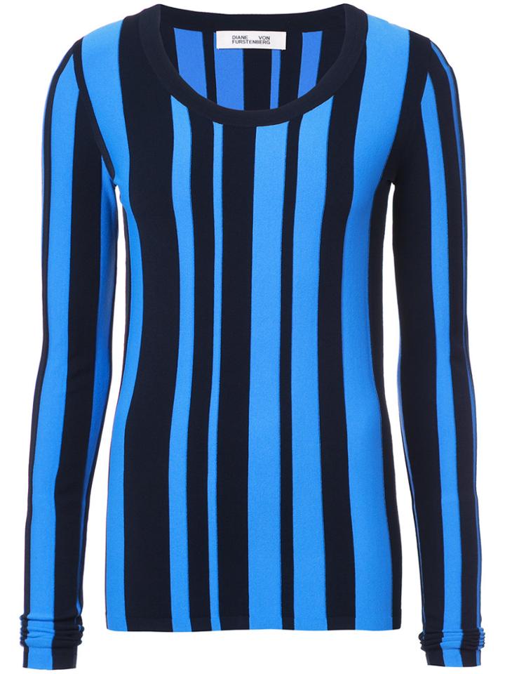 Diane Von Furstenberg Graphic Stripe Top - Blue