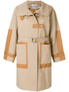 Yves Salomon Contrasting Panel Coat - Brown