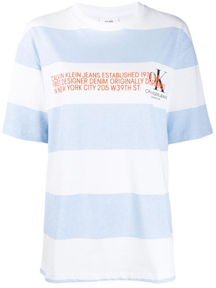 Calvin Klein Jeans Est. 1978 Logo Striped T-shirt - Blue