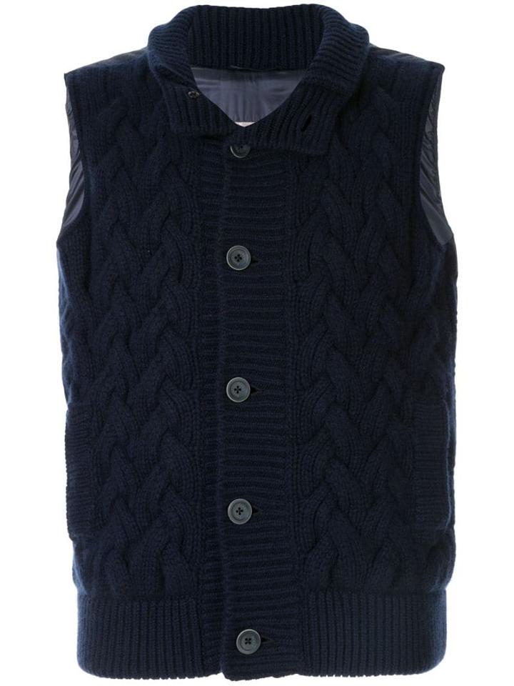 Herno Cashmere Knitted Gilet - Blue