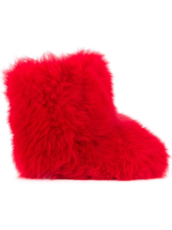 Ex Infinitas Long Hair Merino Boots - Red