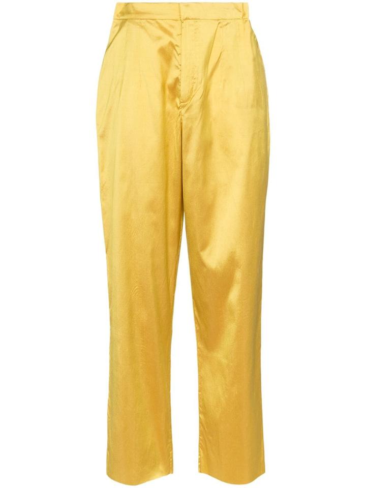 Marques'almeida High Rise Straight-leg Trousers - Yellow