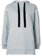 Mother Of Pearl Gold Chain Detail Hoodie - Grey