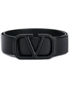 Valentino V Logo Belt - Black