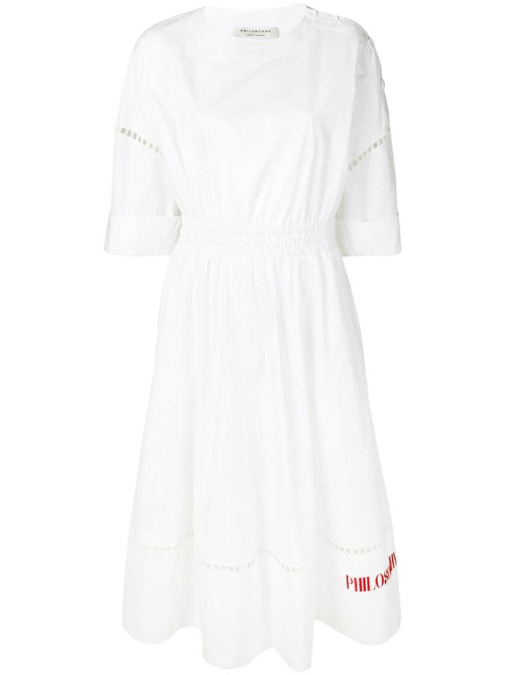 Philosophy Di Lorenzo Serafini Poplin Logo Dress - White